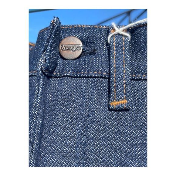 70s Wrangler High Waist Denim Jeans Pleat front Straight leg Dark Wash NWT 30x34 - Picture 9 of 16